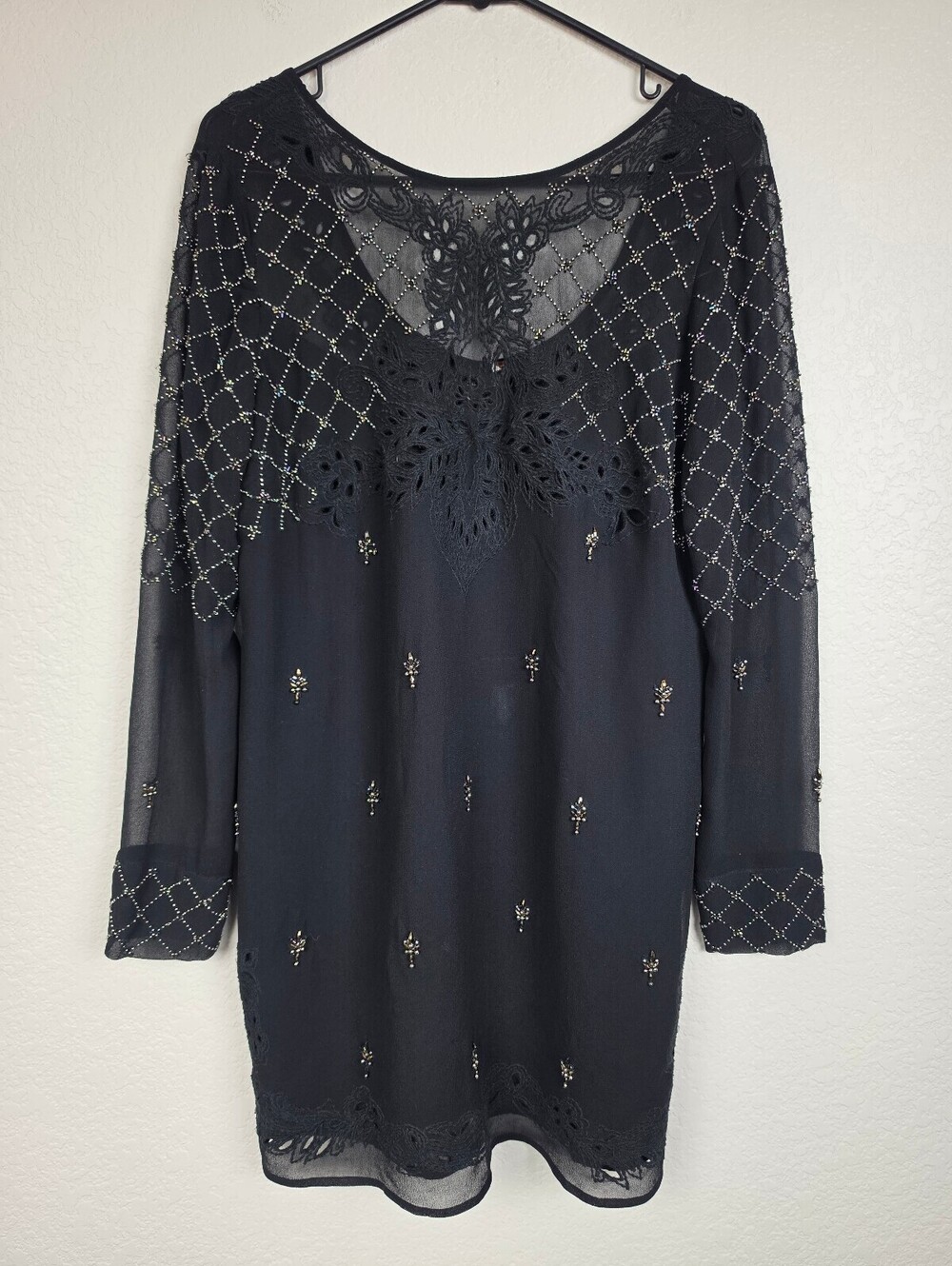 Free People Black Lace Embroidered Tunic Dress - Picture 2 of 5